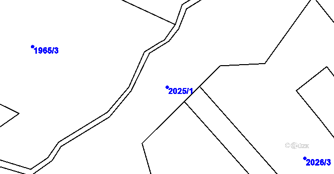 Parcela st. 2025/1 v KÚ Ostravice 1, Katastrální mapa