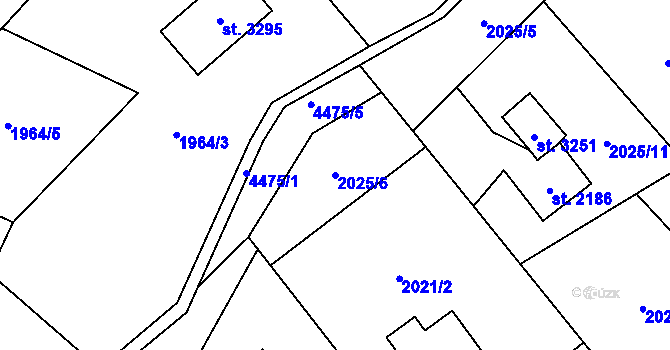 Parcela st. 2025/6 v KÚ Ostravice 1, Katastrální mapa