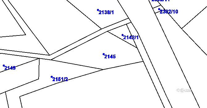 Parcela st. 2145 v KÚ Ostravice 1, Katastrální mapa