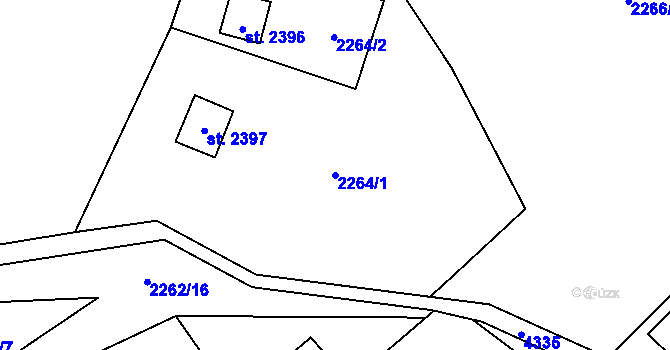 Parcela st. 2264/1 v KÚ Ostravice 1, Katastrální mapa