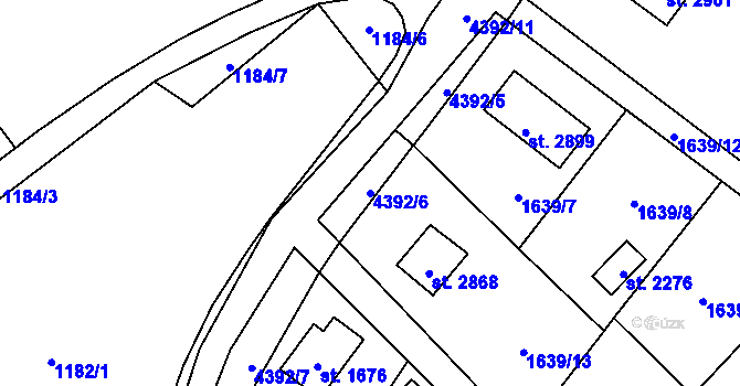 Parcela st. 4392/6 v KÚ Ostravice 1, Katastrální mapa