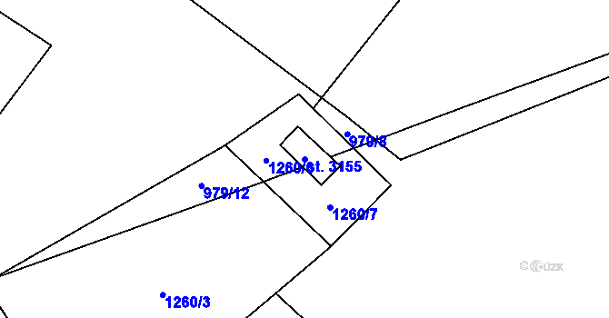 Parcela st. 3155 v KÚ Ostravice 1, Katastrální mapa