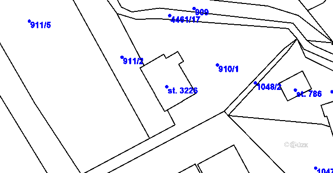 Parcela st. 3226 v KÚ Ostravice 1, Katastrální mapa