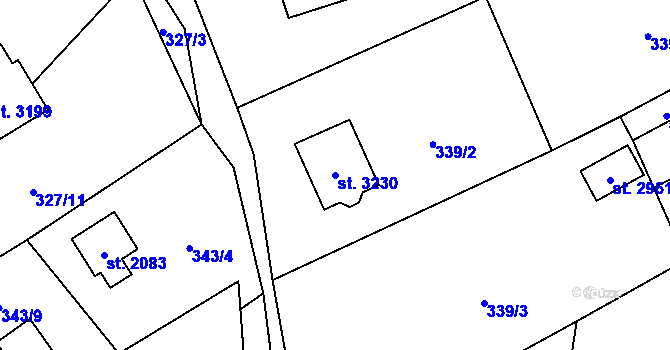 Parcela st. 3230 v KÚ Ostravice 1, Katastrální mapa