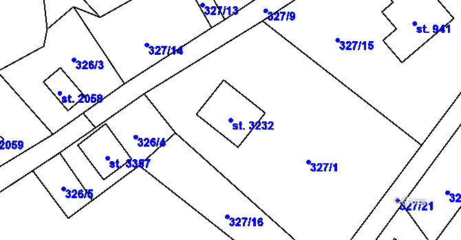Parcela st. 3232 v KÚ Ostravice 1, Katastrální mapa