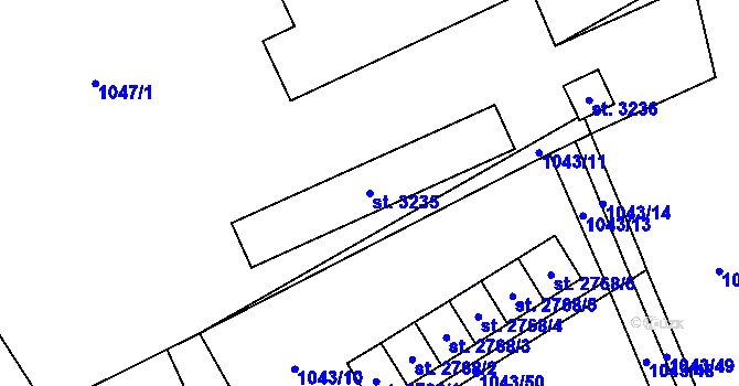 Parcela st. 3235 v KÚ Ostravice 1, Katastrální mapa