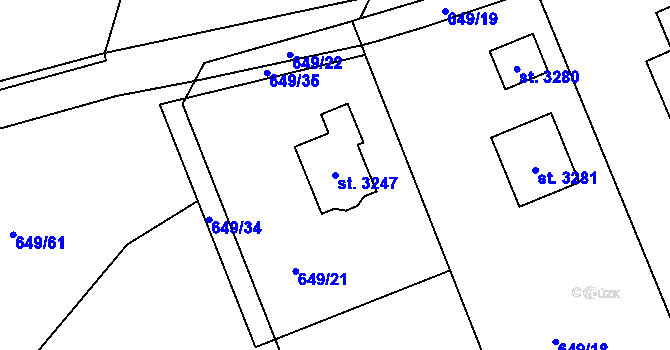 Parcela st. 3247 v KÚ Ostravice 1, Katastrální mapa