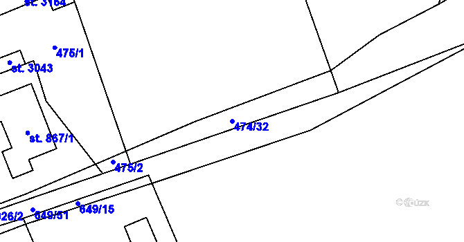 Parcela st. 474/32 v KÚ Ostravice 1, Katastrální mapa