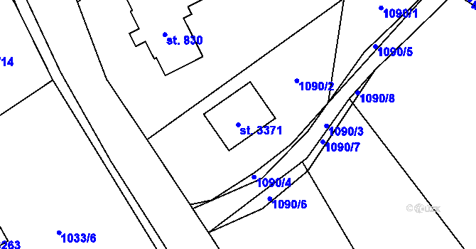 Parcela st. 3371 v KÚ Ostravice 1, Katastrální mapa