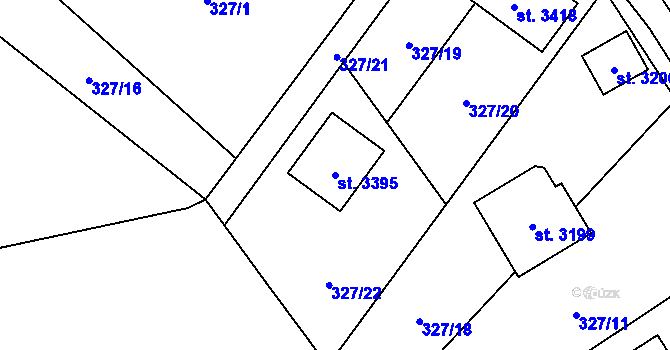 Parcela st. 3395 v KÚ Ostravice 1, Katastrální mapa
