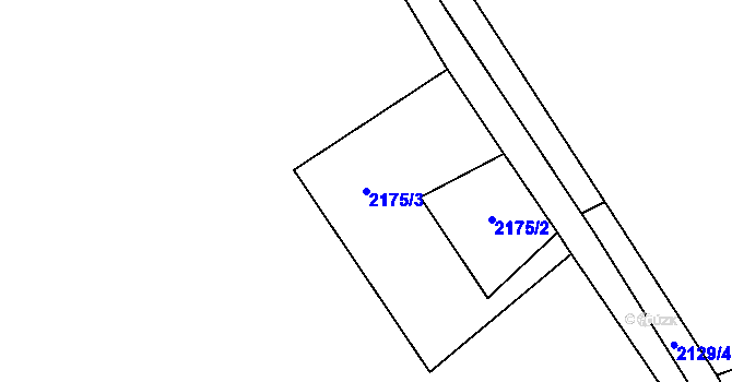 Parcela st. 2175/3 v KÚ Ostravice 1, Katastrální mapa