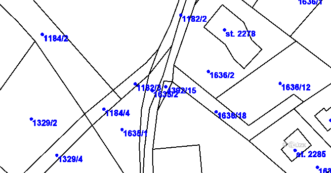 Parcela st. 4392/15 v KÚ Ostravice 1, Katastrální mapa