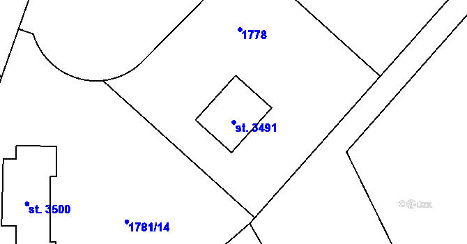 Parcela st. 3491 v KÚ Ostravice 1, Katastrální mapa