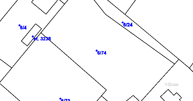 Parcela st. 6/74 v KÚ Ostravice 1, Katastrální mapa