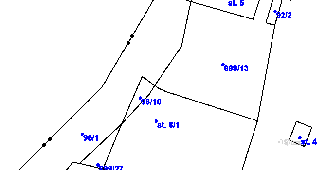 Parcela st. 94 v KÚ Ostré, Katastrální mapa