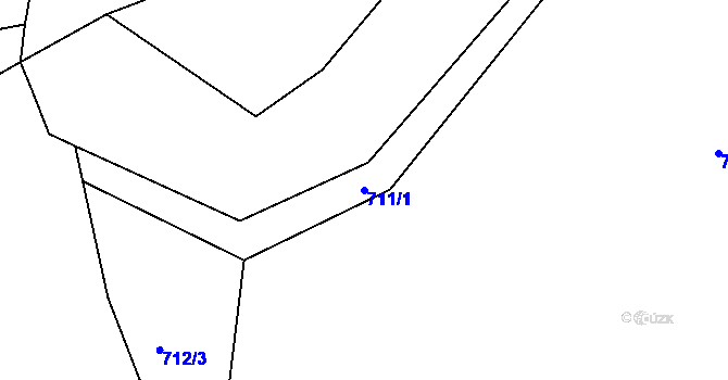 Parcela st. 711/1 v KÚ Ostré, Katastrální mapa