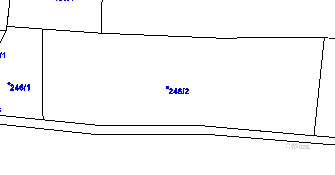 Parcela st. 246/2 v KÚ Ostré, Katastrální mapa