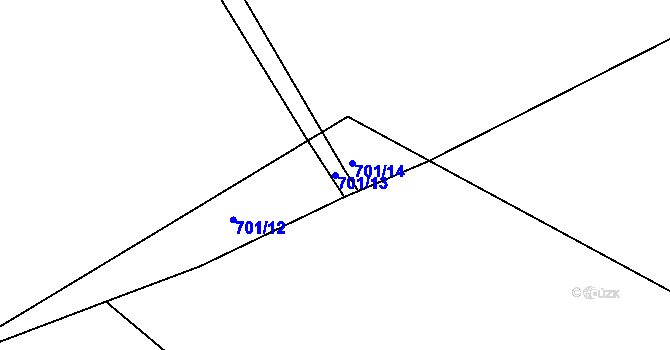 Parcela st. 701/13 v KÚ Ostré, Katastrální mapa