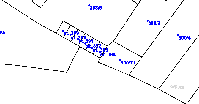Parcela st. 394 v KÚ Ostroměř, Katastrální mapa