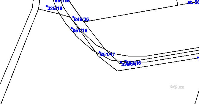 Parcela st. 851/17 v KÚ Ostroměř, Katastrální mapa
