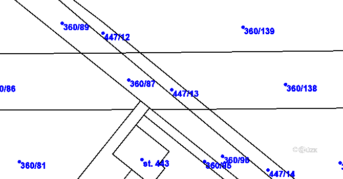 Parcela st. 447/13 v KÚ Ostroměř, Katastrální mapa