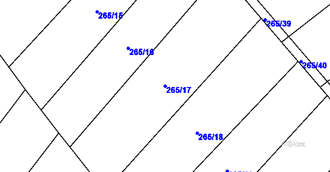 Parcela st. 265/17 v KÚ Ostroměř, Katastrální mapa