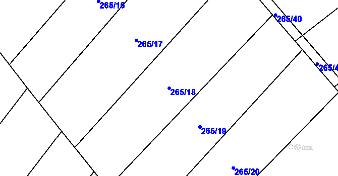 Parcela st. 265/18 v KÚ Ostroměř, Katastrální mapa