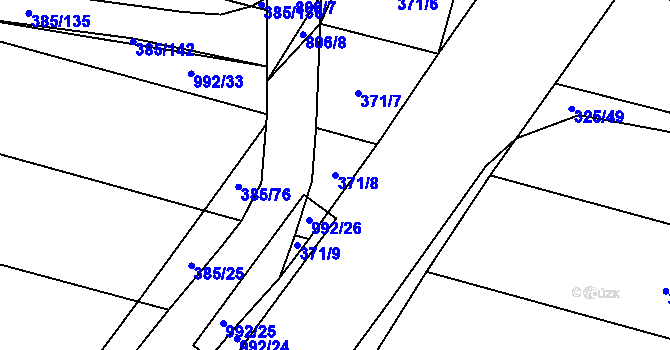Parcela st. 371/8 v KÚ Ostroměř, Katastrální mapa