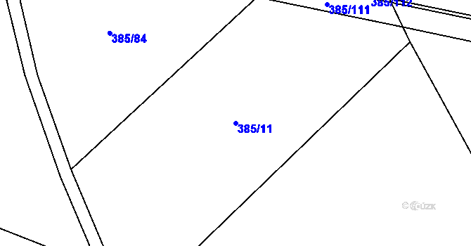 Parcela st. 385/11 v KÚ Ostroměř, Katastrální mapa