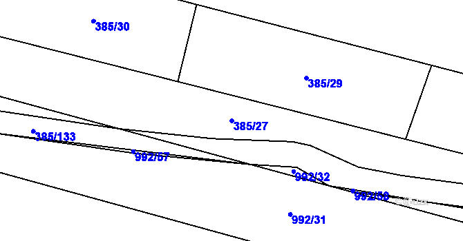 Parcela st. 385/27 v KÚ Ostroměř, Katastrální mapa