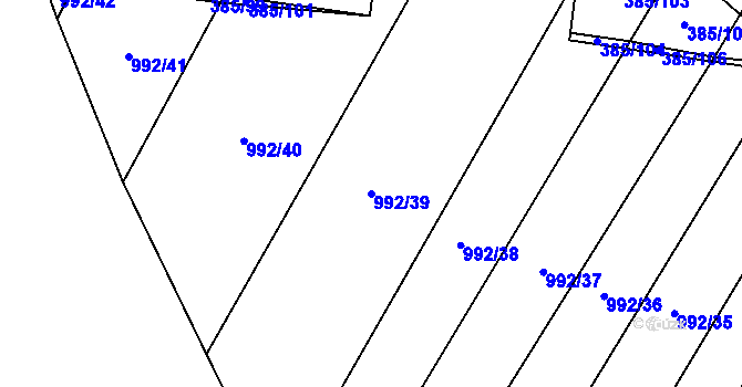 Parcela st. 992/39 v KÚ Ostroměř, Katastrální mapa
