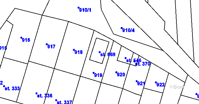 Parcela st. 669 v KÚ Ostroměř, Katastrální mapa