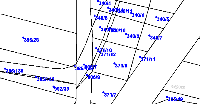 Parcela st. 371/12 v KÚ Ostroměř, Katastrální mapa