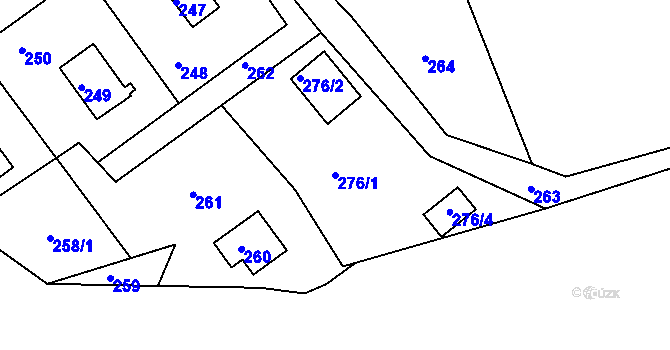 Parcela st. 276/1 v KÚ Ostrov u Tochovic, Katastrální mapa