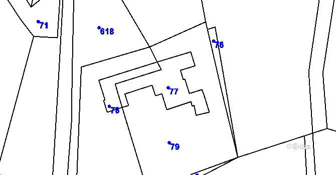 Parcela st. 77 v KÚ Ostrov u Tochovic, Katastrální mapa