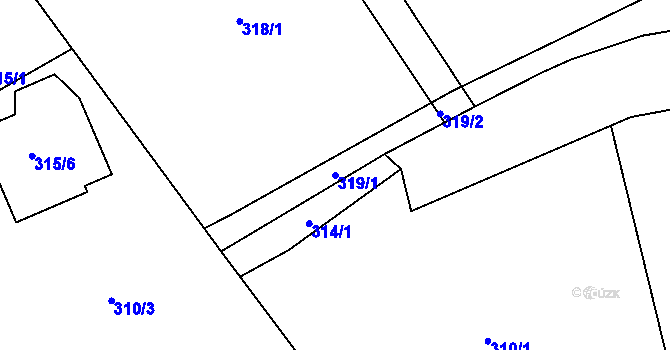 Parcela st. 319/1 v KÚ Ostrov u Tochovic, Katastrální mapa
