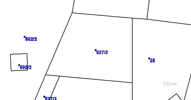 Parcela st. 527/2 v KÚ Ostrov u Tochovic, Katastrální mapa