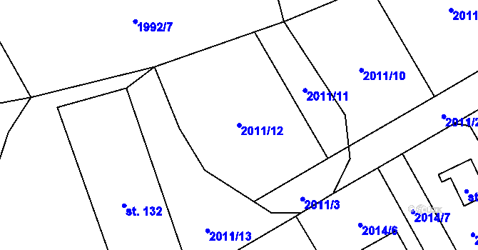 Parcela st. 2011/12 v KÚ Ostrov na Šumavě, Katastrální mapa