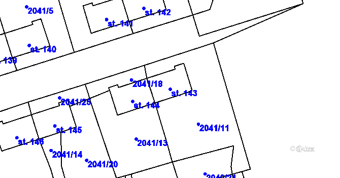 Parcela st. 143 v KÚ Ostrov na Šumavě, Katastrální mapa