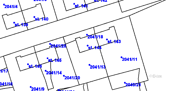 Parcela st. 144 v KÚ Ostrov na Šumavě, Katastrální mapa