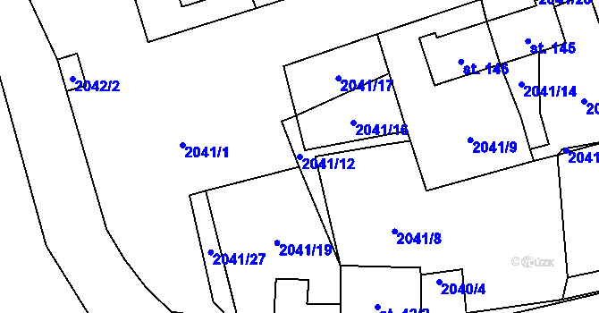 Parcela st. 2041/12 v KÚ Ostrov na Šumavě, Katastrální mapa