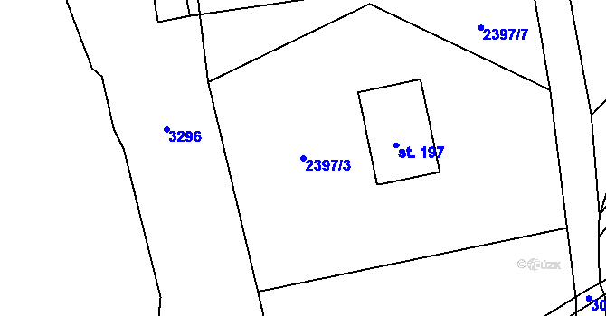 Parcela st. 2397/3 v KÚ Ostrov na Šumavě, Katastrální mapa
