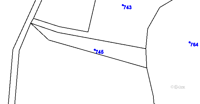 Parcela st. 422 v KÚ Šafléřov, Katastrální mapa