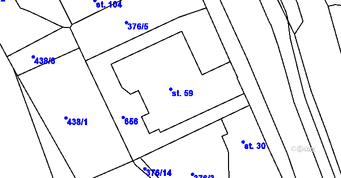 Parcela st. 59 v KÚ Horní Žďár u Ostrova, Katastrální mapa
