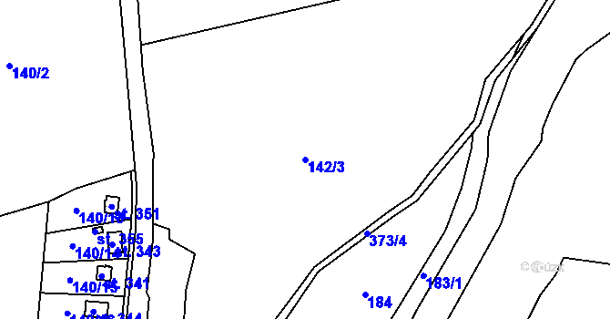 Parcela st. 142/3 v KÚ Vykmanov u Ostrova, Katastrální mapa