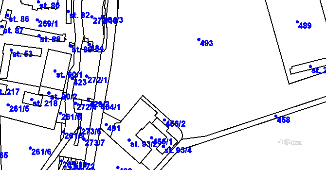 Parcela st. 93/5 v KÚ Dolní Žďár u Ostrova, Katastrální mapa