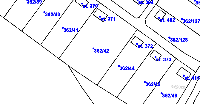 Parcela st. 362/43 v KÚ Dolní Žďár u Ostrova, Katastrální mapa