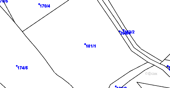 Parcela st. 181/1 v KÚ Dolní Žďár u Ostrova, Katastrální mapa