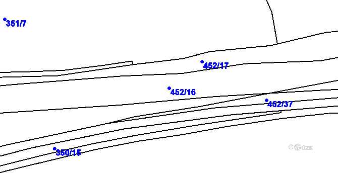 Parcela st. 452/16 v KÚ Dolní Žďár u Ostrova, Katastrální mapa