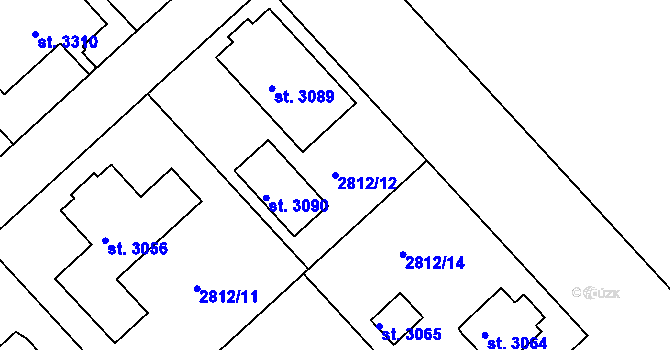 Parcela st. 2812/12 v KÚ Ostrov nad Ohří, Katastrální mapa